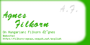 agnes filkorn business card